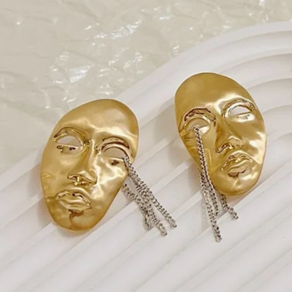 “Phantom of Opera” Gold Theatre Masquerade War Mask Sons of Harpy Tragedy Studs - Picture 5 of 16